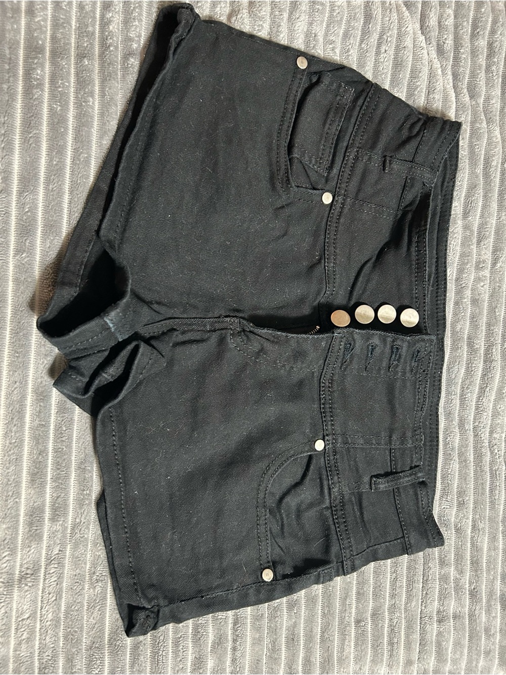 No Boundaries Black Denim High-Waist Shorts